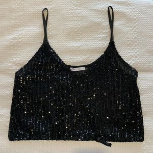 Zara Sequin Crop Top Size L